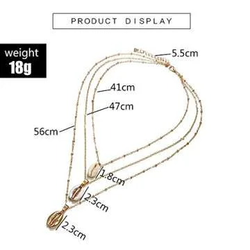 Bohemian Sea Shell Pendant Chokers Necklaces Multi Layer, White, Size No Size