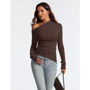 Trendy Off Shoulder Long Sleeve Top for Women