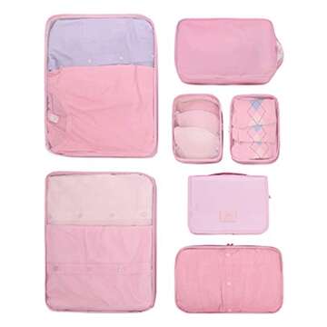 JJ POWER Travel Packing Cubes 7 Set - Stylish Luggage Organizers