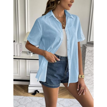 Stylish Zeagoo Women’s Linen Button Up Shirt