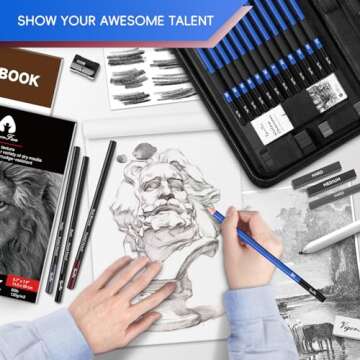 Art Supplies Sketching Kit for All Ages - 42 Pieces