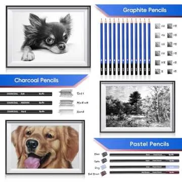 Art Supplies Sketching Kit for All Ages - 42 Pieces
