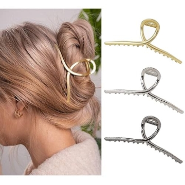 Long Claw Clips for Women Thick Hair 5.1" Big Metal Gold Hair Clips for Girls Large Hair Accessories...