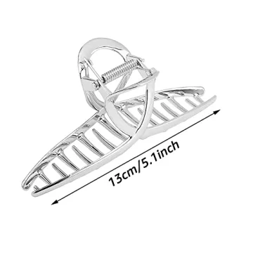 Long Claw Clips for Thick Hair - Durable Metal Set of 3