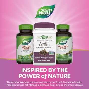Nature's Way Premium Black Cohosh, Menopause Support for Women*, 40 mg per serving, 120 Vegan Capsules