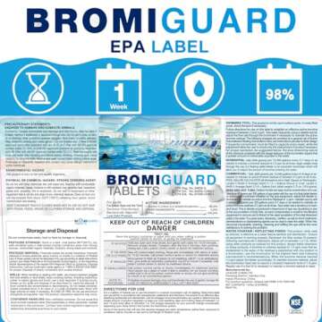 BROMIGUARD Bromine Tablets 1 Inch 1.8 Lbs for Spa Hot Tub Chemical Sanitizer Bromine Tabs | Long-Lasting 1" Brominating Tablets for Pools | Less Chlorine Odor 1.8 Pounds