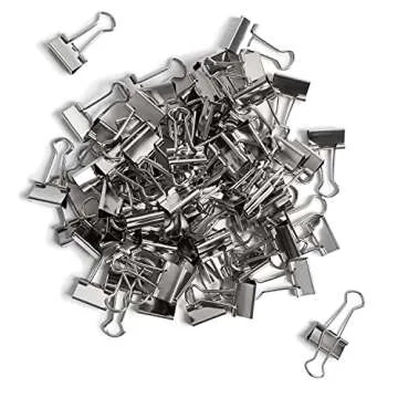 U Brands Small Binder Clips, Metallic Silver, Office Organization Supplies, 19mm, 72 Count