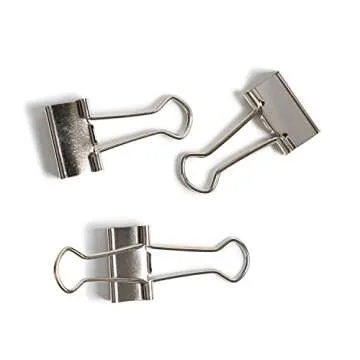 U Brands Small Binder Clips, Metallic Silver, Office Organization Supplies, 19mm, 72 Count