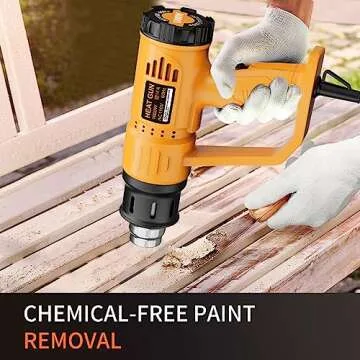 Heat Gun, TGK® 1800W Heavy Duty Hot Air Gun Kit 662℉ & 1112℉ Dual Temperature Settings with 4 Nozzle Attachments Overload Protection for Crafts, Shrink Wrapping/Tubing, Paint Removing, Epoxy Resin