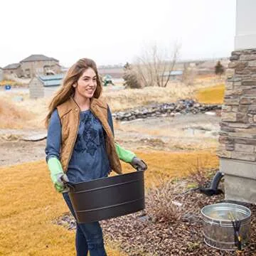 Achla Black Oval Tub - Galvanized Steel Storage Solution
