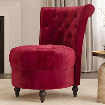 Elegant BELLEZE Throne Royal Chair, Luxurious Velvet Accent Chair with Comfort