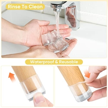 BALEINE Silicone Chair Leg Protectors for Hardwood Floors