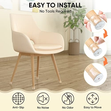 BALEINE Silicone Chair Leg Protectors for Hardwood Floors