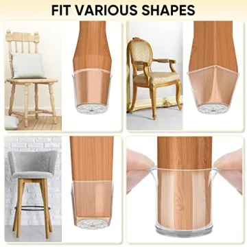 BALEINE Silicone Chair Leg Protectors for Hardwood Floors