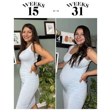 Liu & Qu Women's Maternity Sleeveless Tank Dresses Side Ruching Bodycon Dress for Daily Wearing or Baby Shower