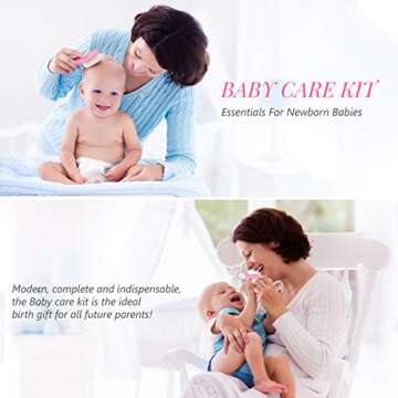 Baby Grooming Kit, Portable Baby Safety Care Set with Hair Brush Comb Nail Clipper Nasal Aspirator e...