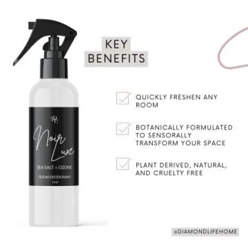 The Diamond Life Home "Noir Luxe" Sea Salt & Ozone, Carpet Powder, Mattress & Upholstery Freshener With Room Deodorizer, Air/Fabric/Linen Mist Odor Eliminator For Homes With Kids & Pets Bundle