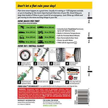 Slime 10164 Emergency Tire Repair Sealant, 24 oz. (All Highway Tires)