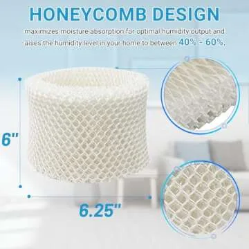 Lemige 4 Pack Humidifier Wicking Filters Compatible with Honeywell HC-888, HC-888N, Filter C, HCM-890, HEV-320 Series, Compatible with Duracraft DCM-200, DH-890