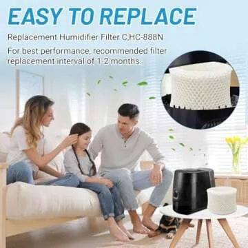 Lemige 4 Pack Humidifier Wicking Filters Compatible with Honeywell HC-888, HC-888N, Filter C, HCM-890, HEV-320 Series, Compatible with Duracraft DCM-200, DH-890