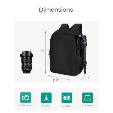BAGSMART Camera Backpack for DSLR and Laptop Fits 15.6"