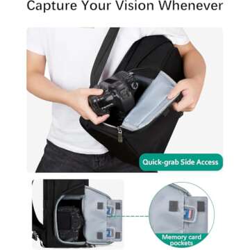 BAGSMART Camera Backpack for DSLR and Laptop Fits 15.6"