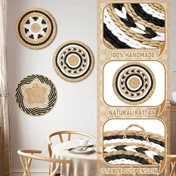 Boho Wall Basket Decor Set of 3 Handmade Elegance