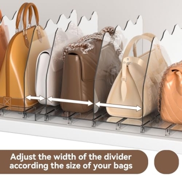 SOYO Adjustable Shelf Divider - Stylish Purse Organizer