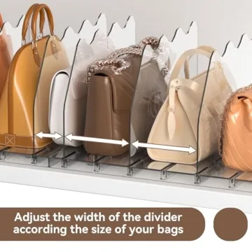 SOYO Adjustable Shelf Divider - Stylish Purse Organizer