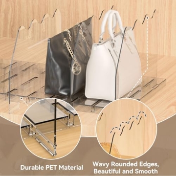 SOYO Adjustable Shelf Divider - Stylish Purse Organizer