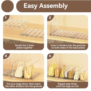 SOYO Adjustable Shelf Divider - Stylish Purse Organizer