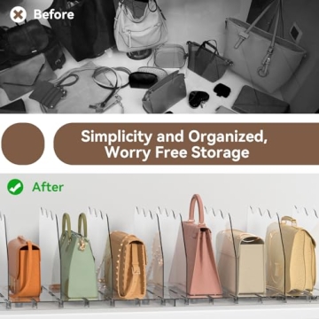 SOYO Adjustable Shelf Divider - Stylish Purse Organizer