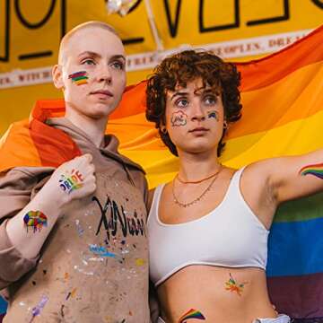 75 Pcs Pride Decorations Tattoos, Gay Pride tattoos Accessories, 15 Sheets LGBT Rainbow Butterfly Fl...