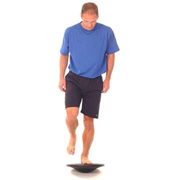 THERABAND Wobble Board Stability and Balance Trainer, Round Balance Board for Physical Therapy, Core Strengthening, Injury Rehabilitation, Agility Improvement, Coordination Exercise, & Surf Training