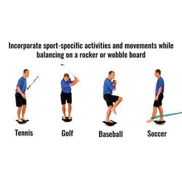 THERABAND Wobble Board Stability and Balance Trainer, Round Balance Board for Physical Therapy, Core Strengthening, Injury Rehabilitation, Agility Improvement, Coordination Exercise, & Surf Training