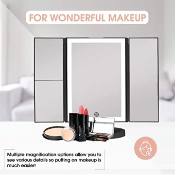 Beautyworks Vanity Mirror with LED Lights and Magnification
