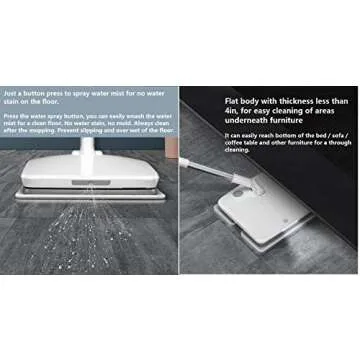 SWDK Innovative Electric Handheld Cordless Mop Floor Cleaning for Mopping All Surfaces Rechargeable, Rubbing Frequency Up to 1000 Times Per Minute D260 (Mop)