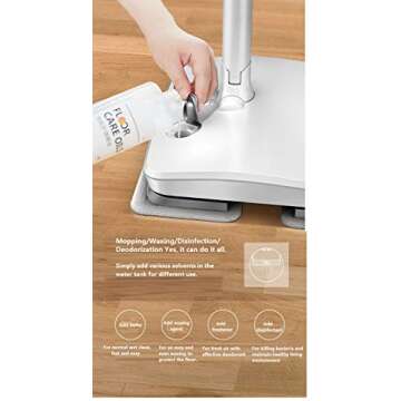 SWDK Innovative Electric Handheld Cordless Mop Floor Cleaning for Mopping All Surfaces Rechargeable, Rubbing Frequency Up to 1000 Times Per Minute D260 (Mop)