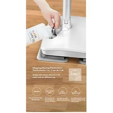 SWDK Innovative Electric Handheld Cordless Mop Floor Cleaning for Mopping All Surfaces Rechargeable, Rubbing Frequency Up to 1000 Times Per Minute D260 (Mop)