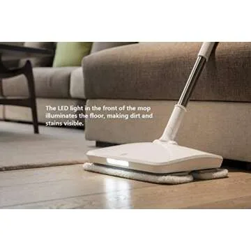 SWDK Innovative Electric Handheld Cordless Mop Floor Cleaning for Mopping All Surfaces Rechargeable, Rubbing Frequency Up to 1000 Times Per Minute D260 (Mop)