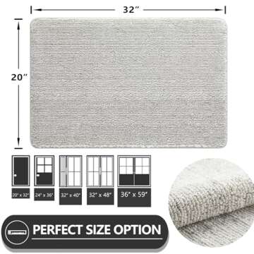 REFETONE Indoor Doormat, Front Door Mat 20"x32" Absorbent Rubber Backing Non Slip Back Door Mats, Wa...