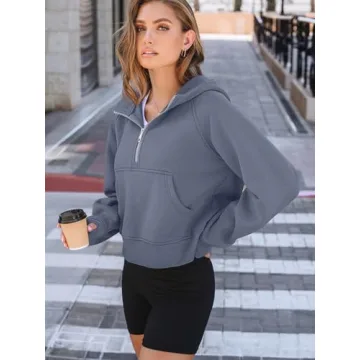 AUTOMET Women’s Cozy Half Zip Hoodie - Stylish & Warm