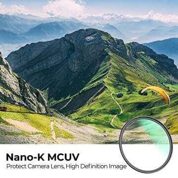 K&F Concept 49mm MCUV Lens Protection Filter 18 Multi-Coated Camera Lens UV Filter Ultra Slim with C...