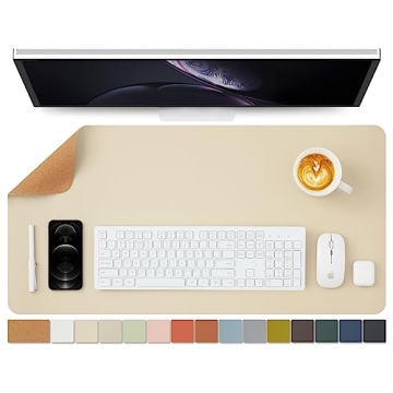 Cork Desk Mat - Dual-Sided Desk Pad for Office and Home - Desk Organization and Accessories - Ideal ...