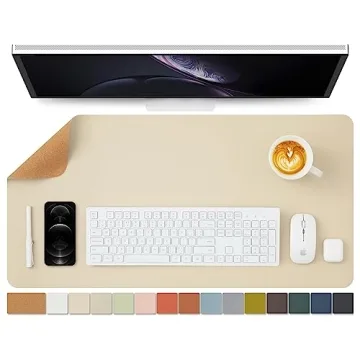 Cork Desk Mat - Dual-Sided Desk Pad for Home and Office
