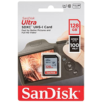 SanDisk 128GB Ultra SDXC UHS-I Memory Card 100MB/s Full HD