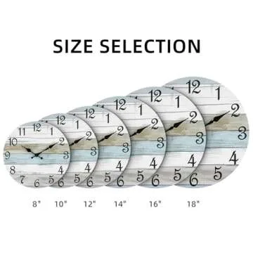 CHYLIN 14" Silent Rustic Wall Clock for Home & Office