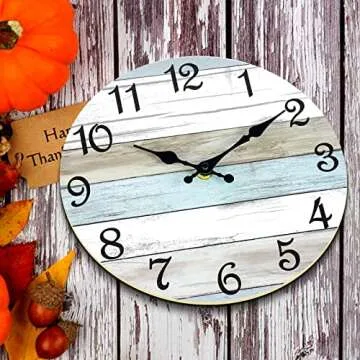 CHYLIN 14" Silent Rustic Wall Clock for Home & Office