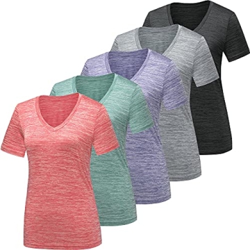 Workout Shirts for Women, Quick Dry Moisture Wicking Active Wear T-Shirts