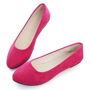 Comfortable Ballet Flats for Women - Slip On Pointed Toe Design